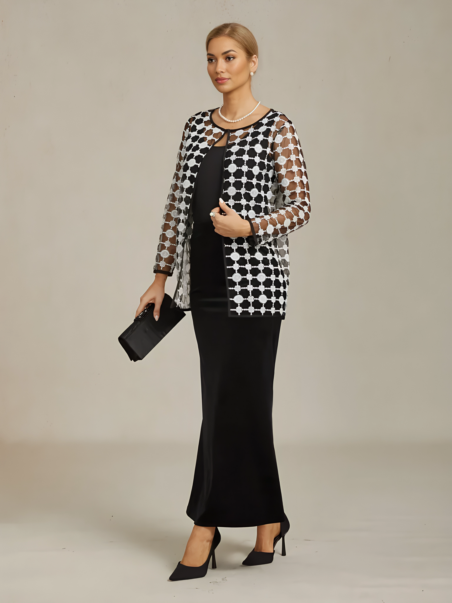 Geometric Polka Dot Embroidered Lace Jacket
