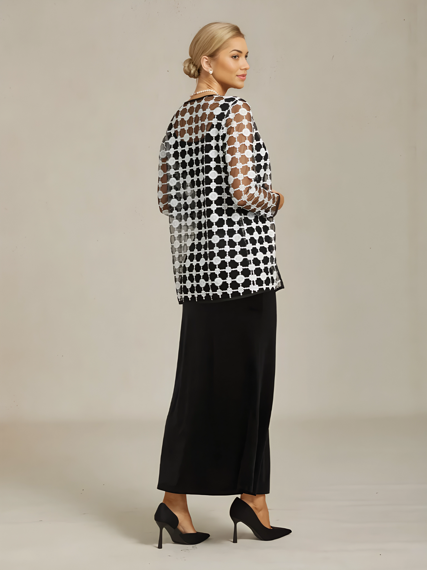 Geometric Polka Dot Embroidered Lace Jacket