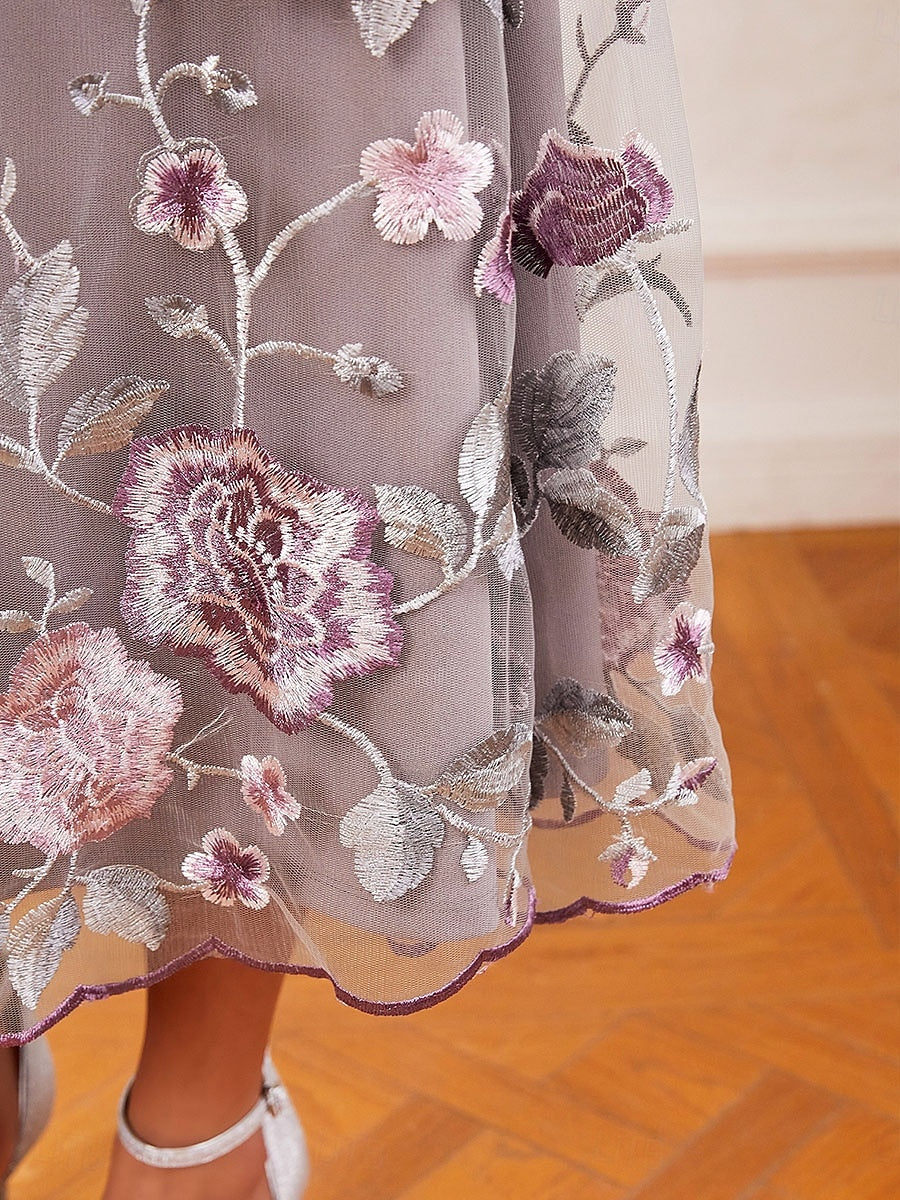 Long Floral Embroidered Lace Jacket