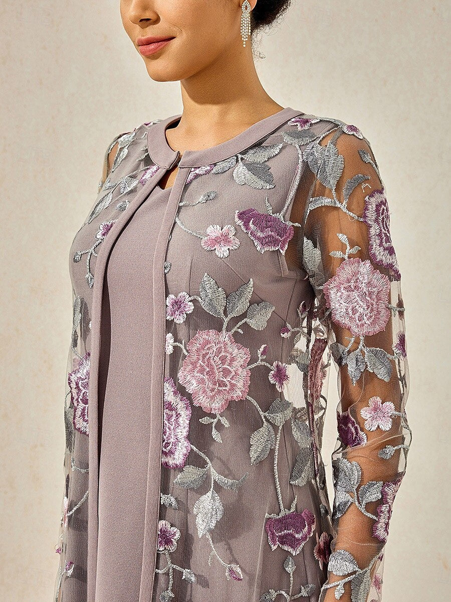 Long Floral Embroidered Lace Jacket