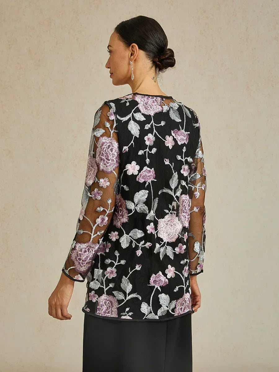 Mid-Length Floral Lace Jacket