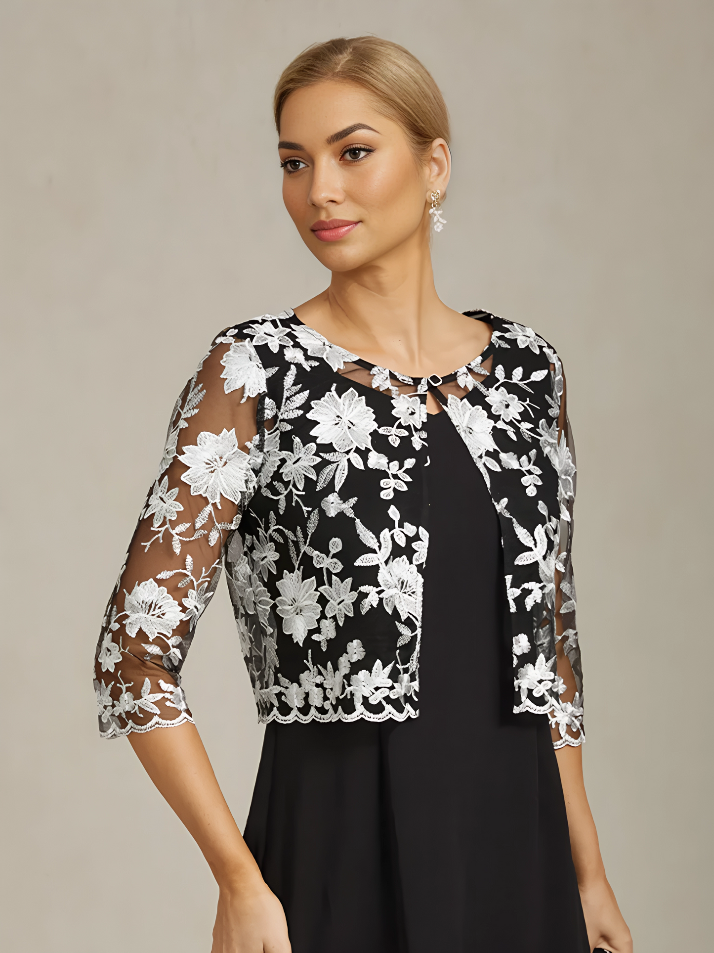 Short Floral Lace Jacket