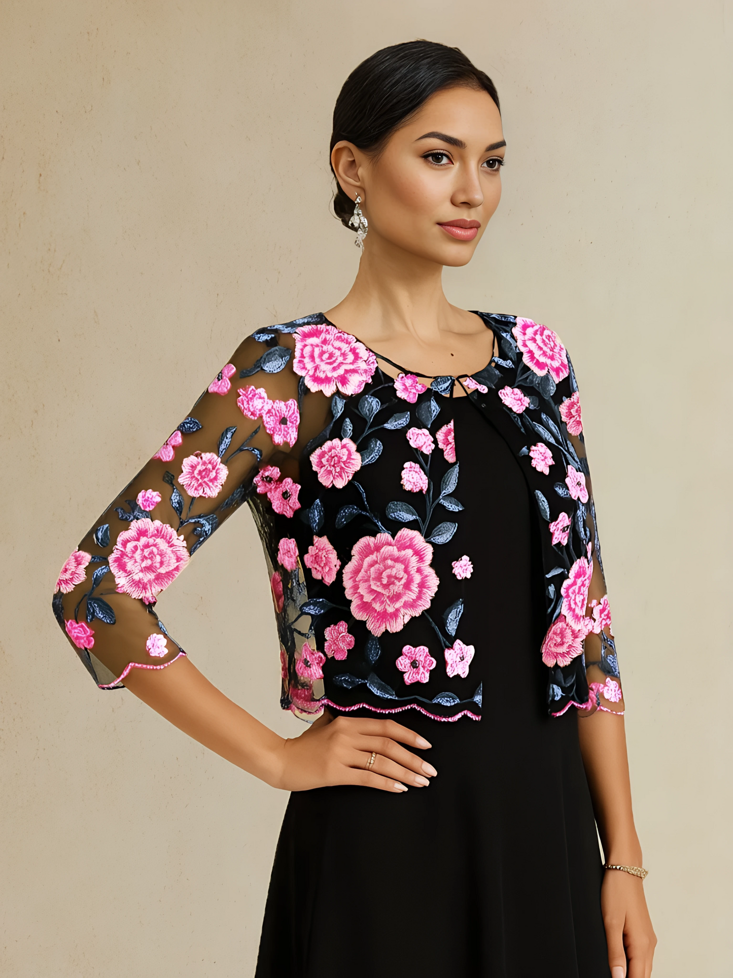Short Floral Lace Jacket