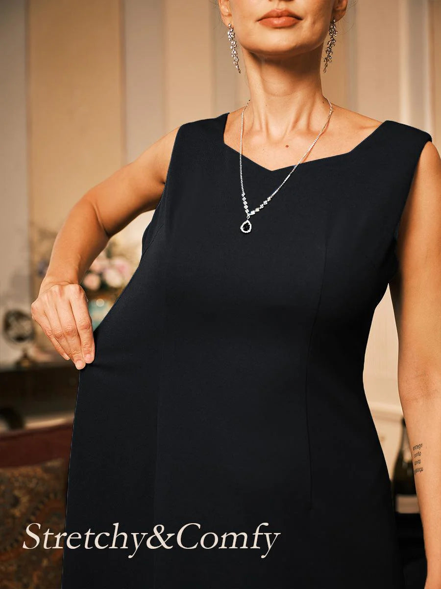 Elegant Sleeveless A-Line Midi Dress