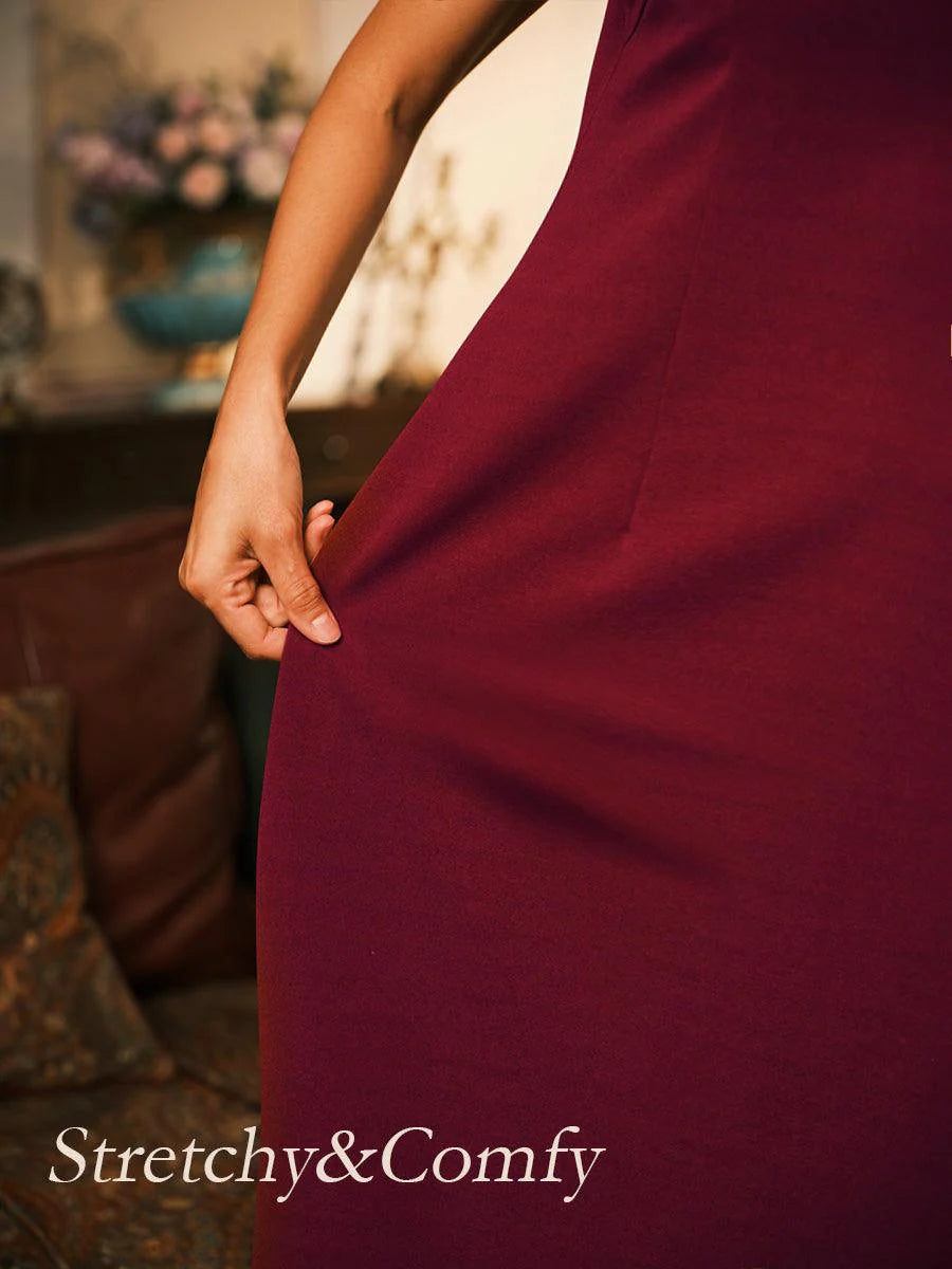 Elegant Sleeveless A-Line Midi Dress