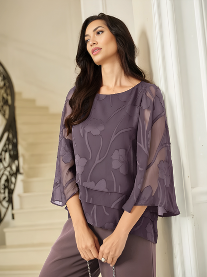 Chiffon Floral Layered Blouse