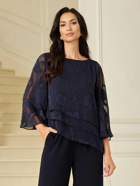 Chiffon Floral Layered Blouse