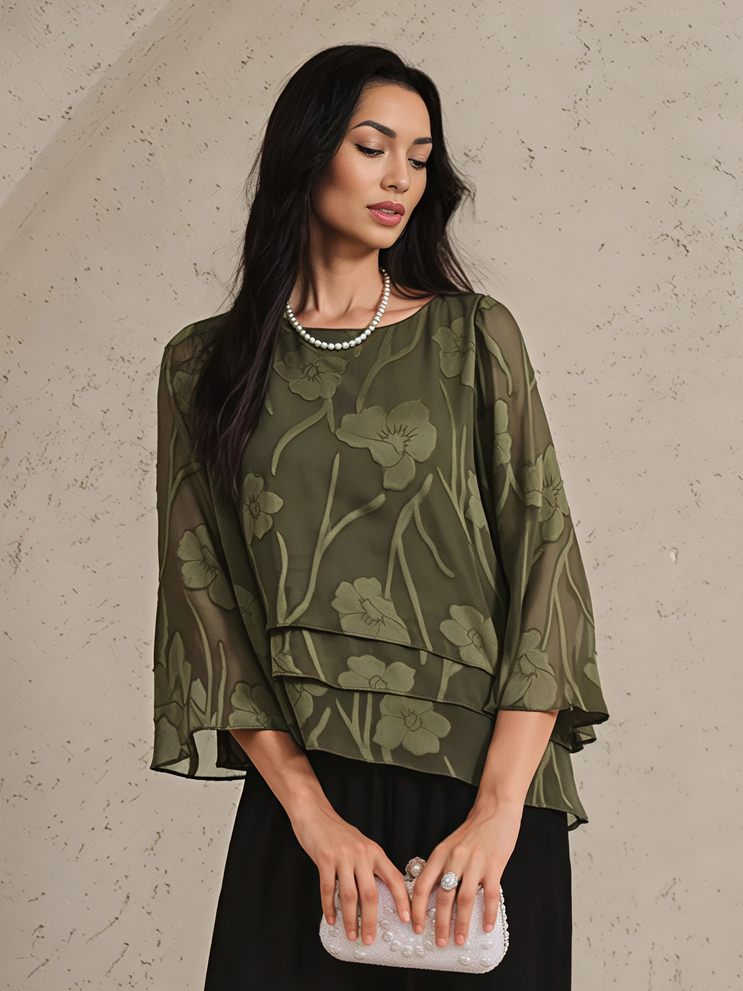 Chiffon Floral Layered Blouse