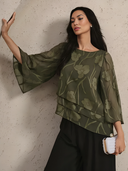 Chiffon Floral Layered Blouse
