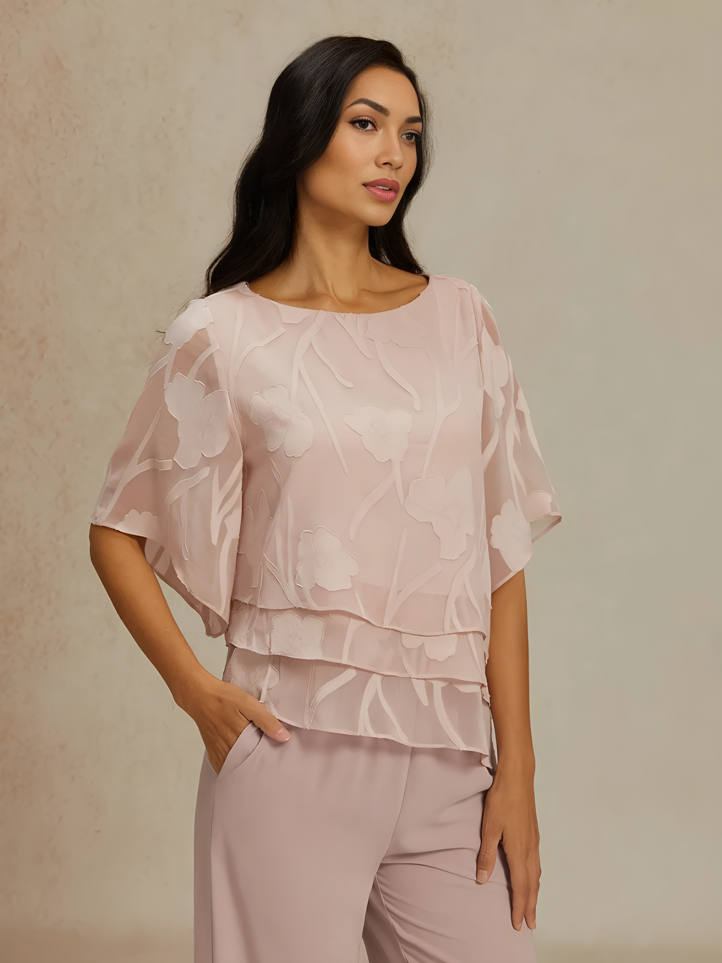 Chiffon Floral Layered Blouse