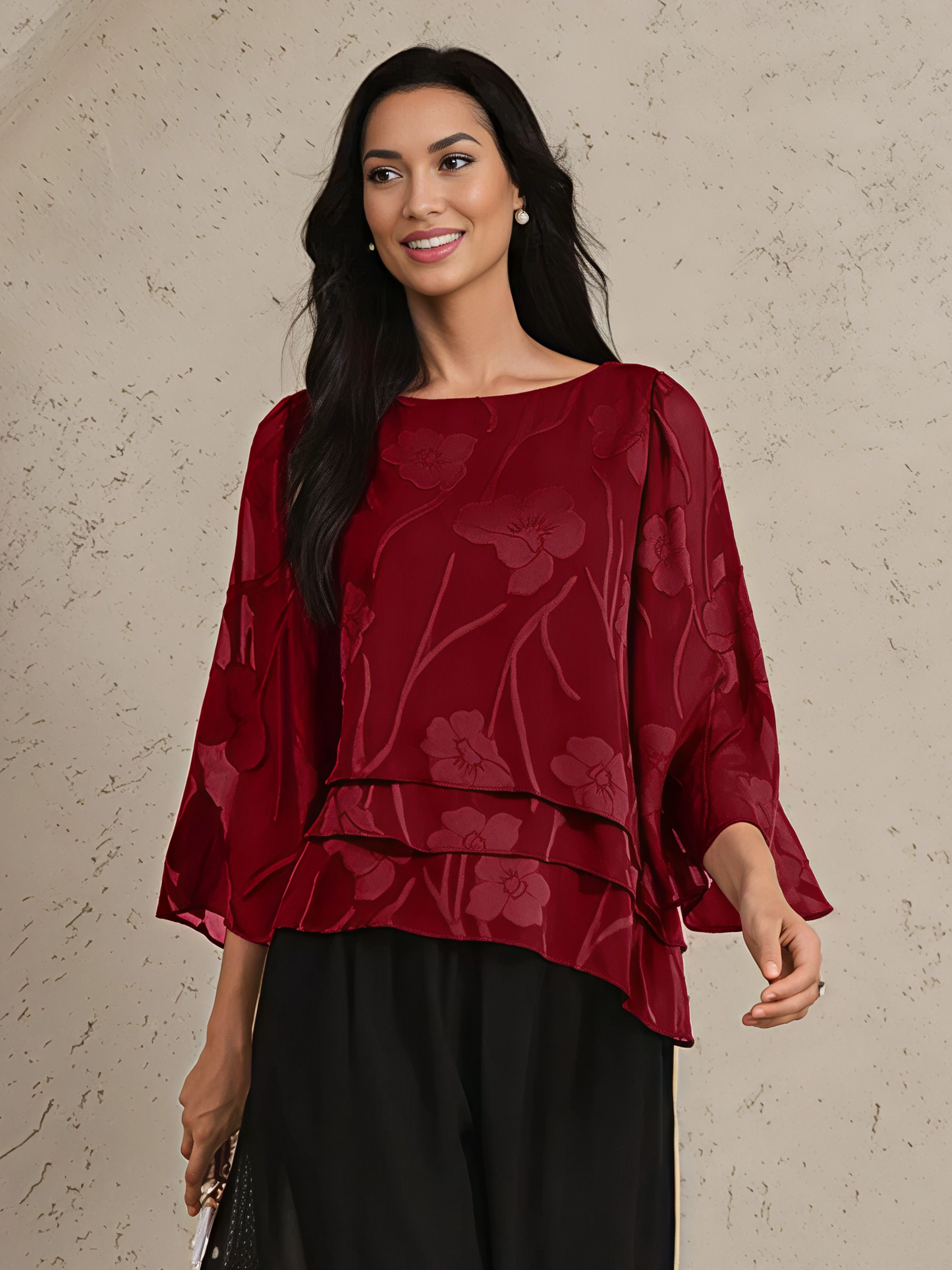 Chiffon Floral Layered Blouse