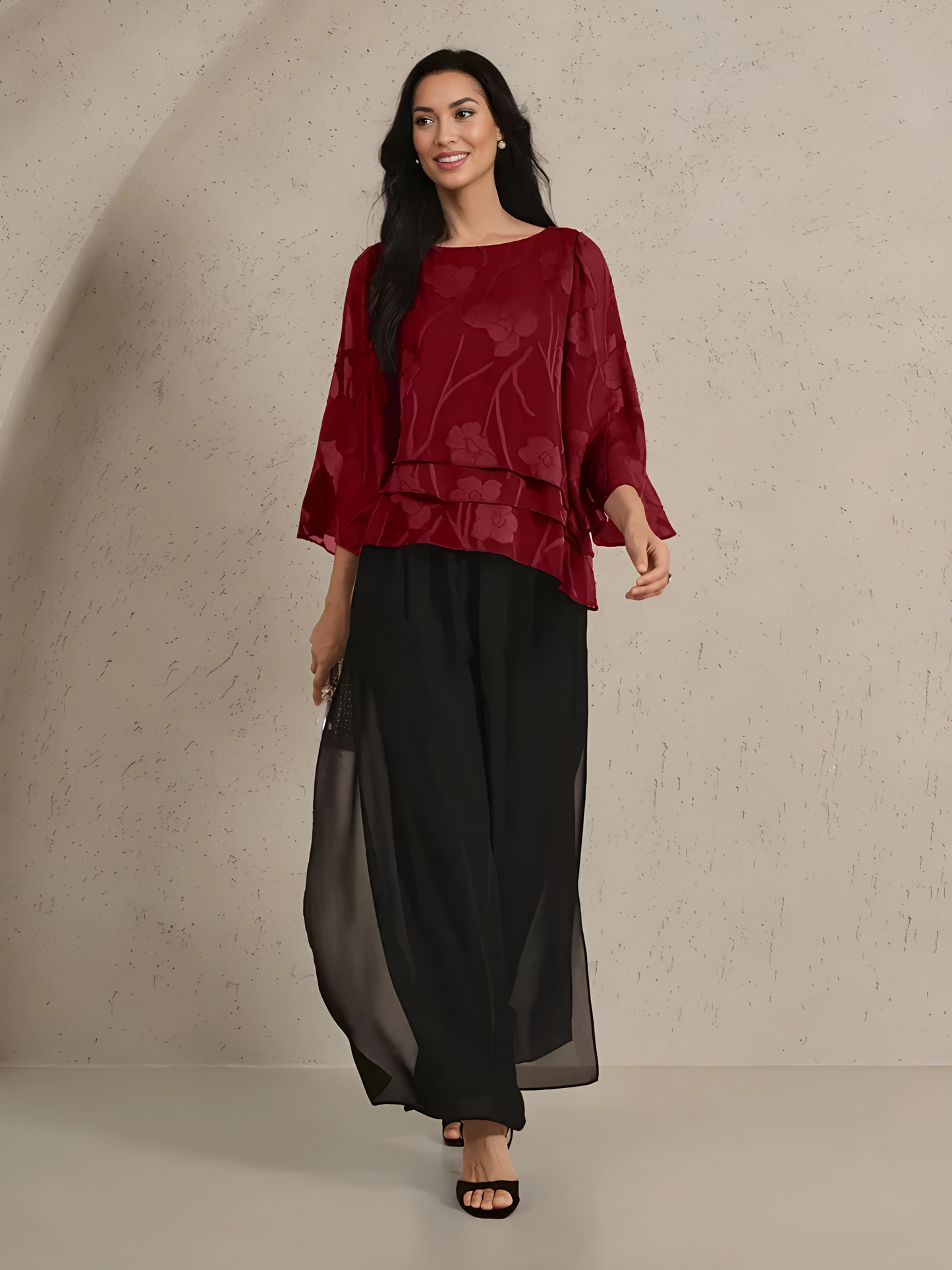 Chiffon Floral Layered Blouse