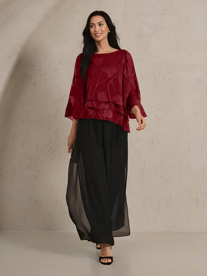 Chiffon Floral Layered Blouse