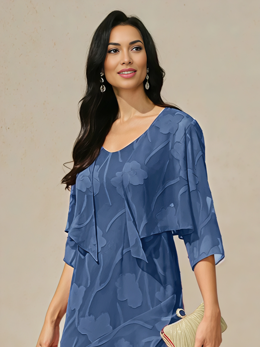 Floral Burnout Chiffon 3/4 Sleeve Shrug