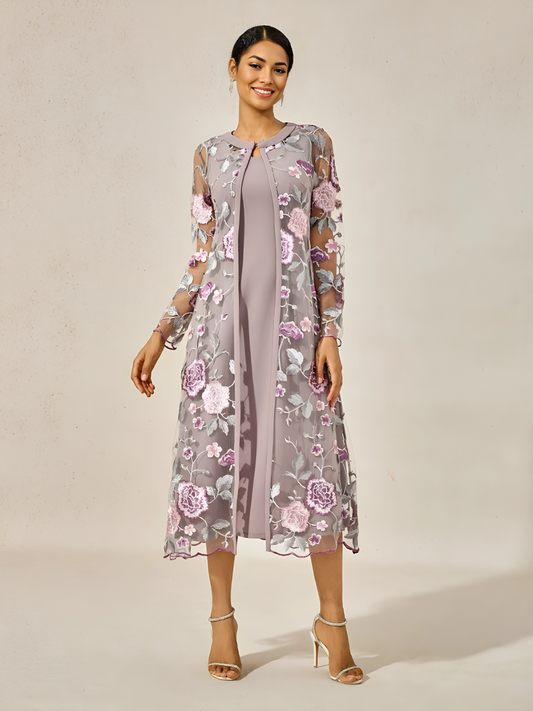 Long Floral Embroidered Lace Jacket