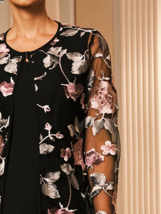 Mid-Length Floral Lace Jacket