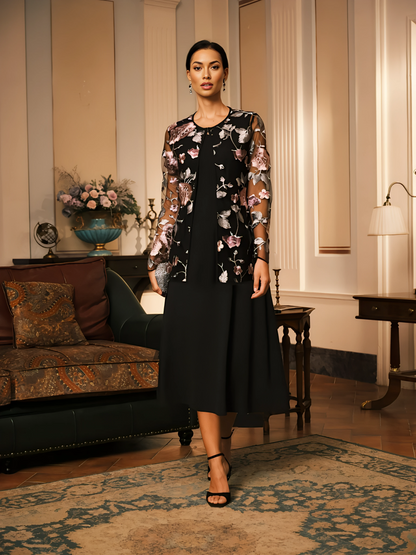 Mid-Length Floral Lace Jacket