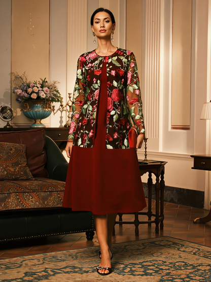 Mid-Length Floral Lace Jacket