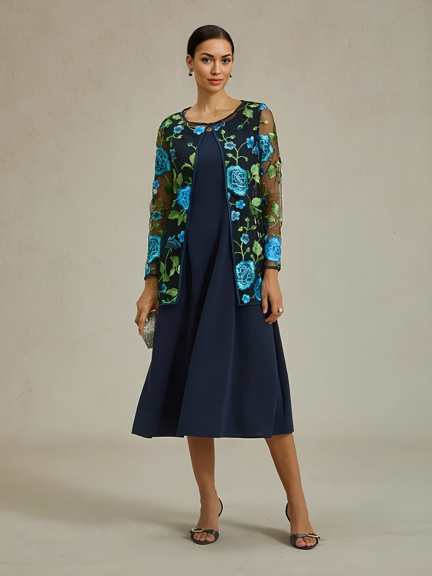Mid-Length Floral Lace Jacket