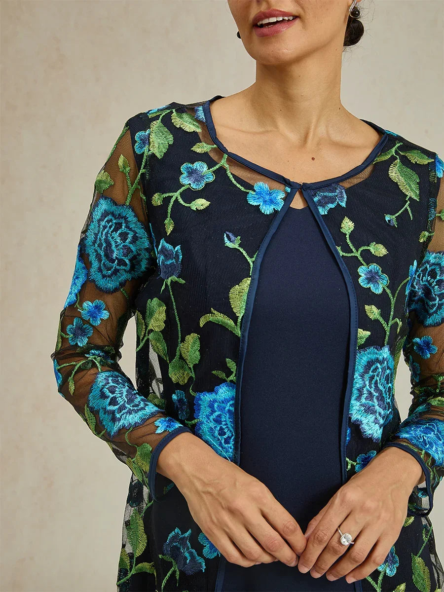 Mid-Length Floral Lace Jacket