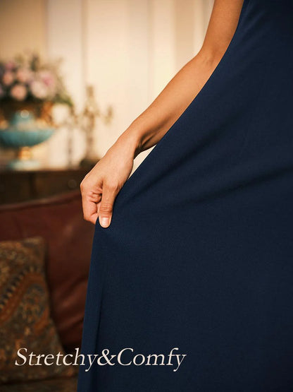Elegant Sleeveless A-Line Midi Dress